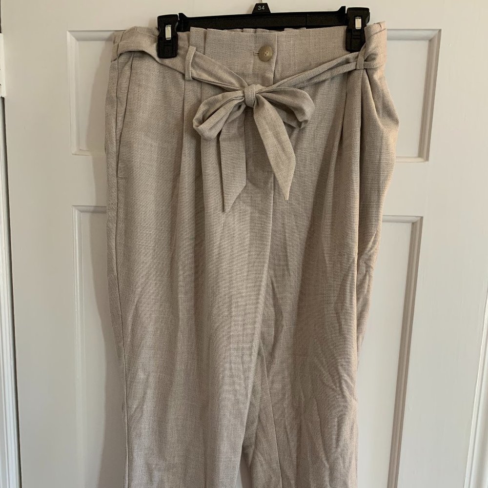 Petite Paperbag Pull On Slim Pants